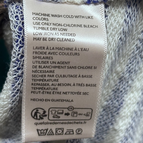 We The Free Free People Blue and White Striped Sweatshirt NWT - Picture 7 of 9